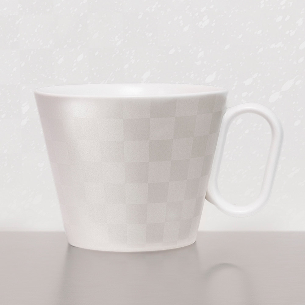 生涯を添い遂げるマグ 有田焼 レギュラー 市松 ホワイトマット マグカップ コーヒーカップ 磁器 日本製 佐賀 image number 2