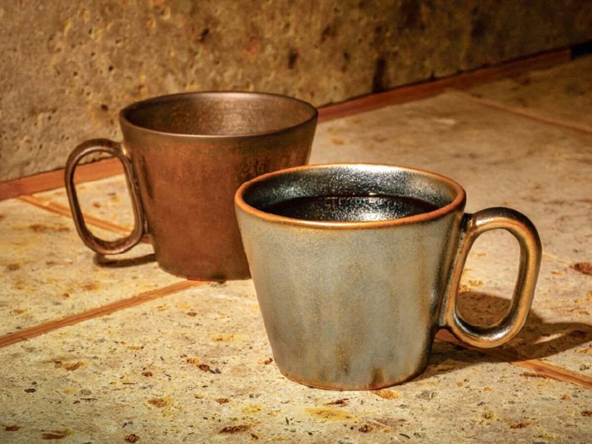 生涯を添い遂げるマグ 信楽焼 ペアセット 金彩・銀天目 ギフトボックス入り