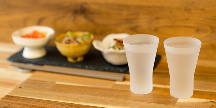 生涯を添い遂げるグラス SAKEタンブラー うす吹き フロスト 杉箱入り