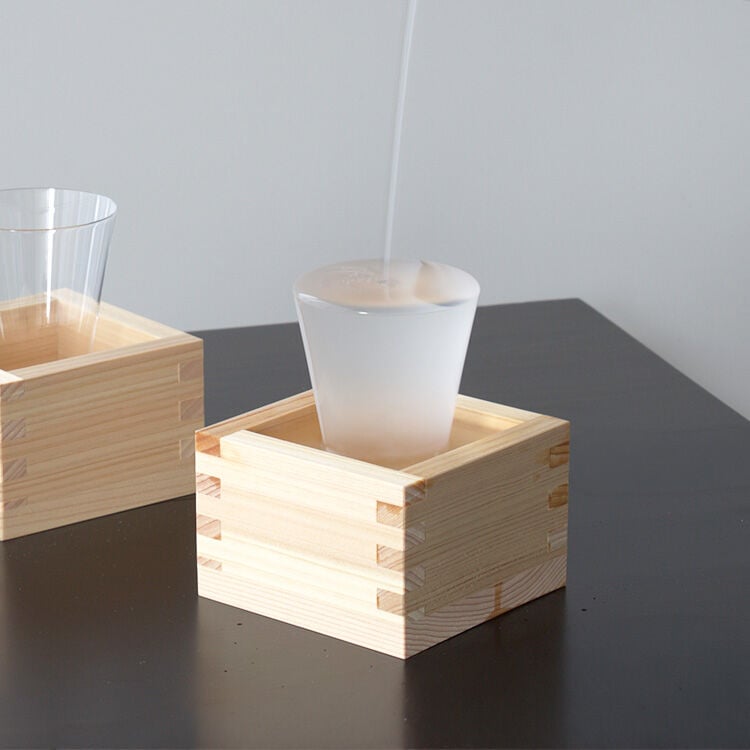 生涯を添い遂げるグラス SAKEタンブラー うす吹き フロスト・一合升セット ギフトボックス入り