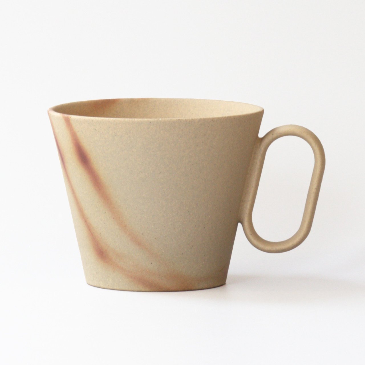 生涯を添い遂げるマグ 再生備前 三石窯 緋襷 ホワイト 杉箱入り