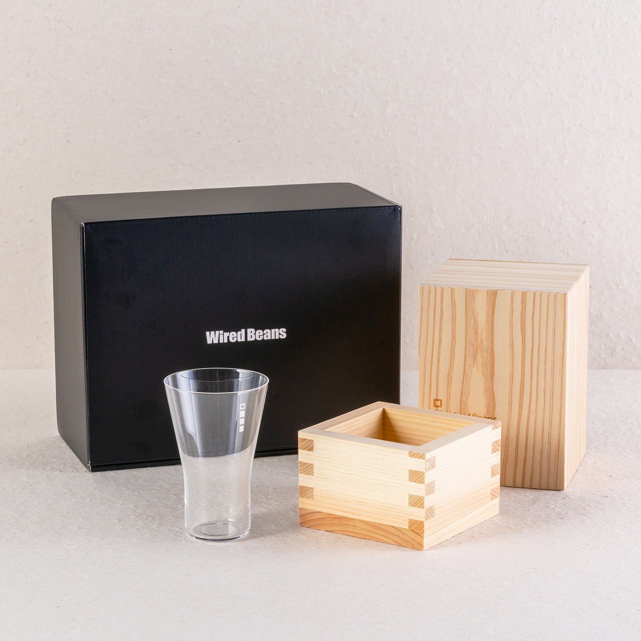 生涯を添い遂げるグラス SAKEタンブラー うす吹き トランスペアレント（透明）・一合升セット ギフトボックス入り トランスペアレント(透明) large image number 1
