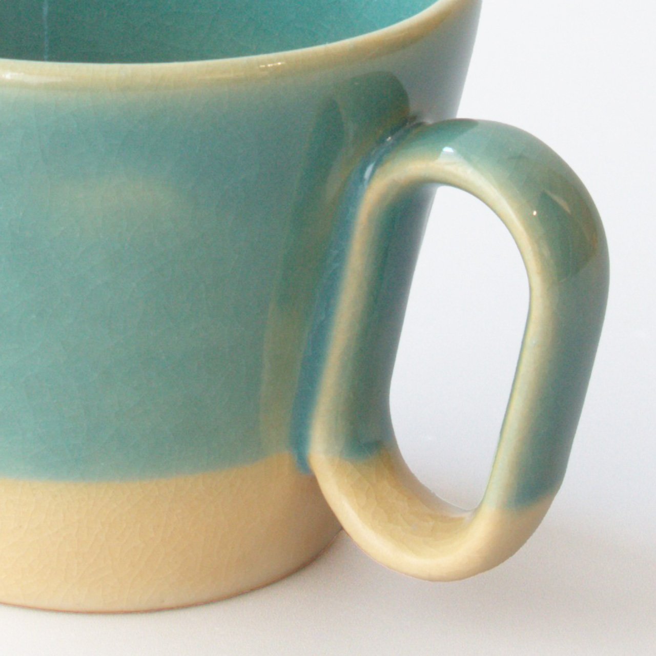 【杉箱入り】生涯を添い遂げるマグ 薩摩焼 帖佐窯 トルコ釉 白薩摩 トルコ釉 large image number 4