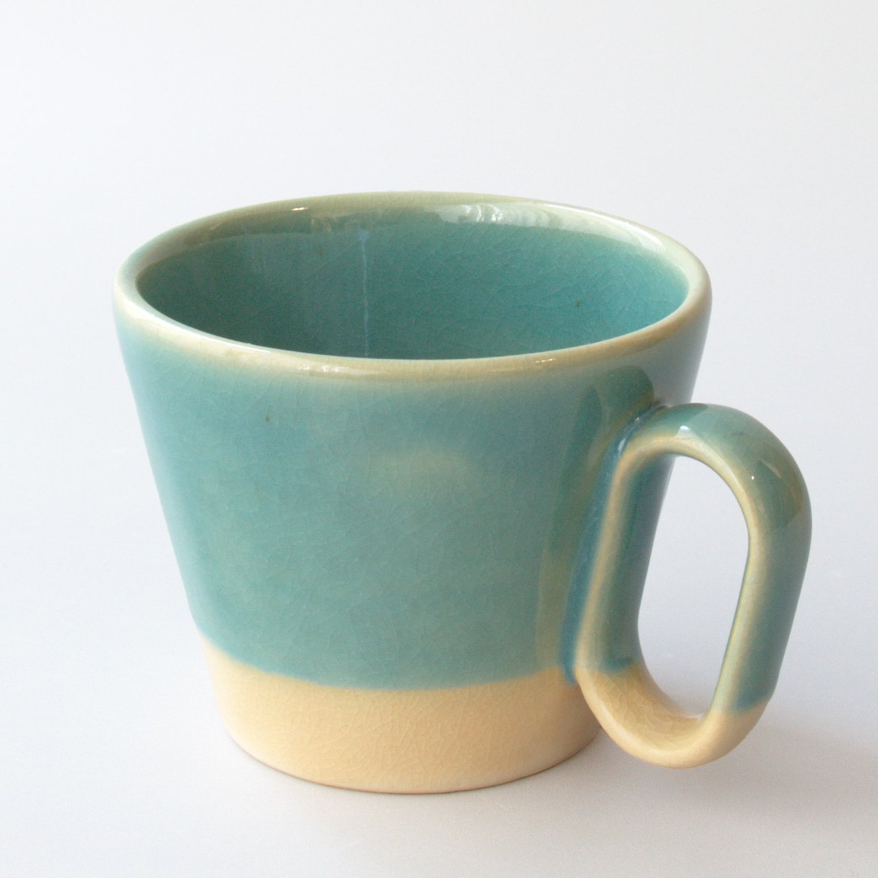 【杉箱入り】生涯を添い遂げるマグ 薩摩焼 帖佐窯 トルコ釉 白薩摩 トルコ釉 large image number 3