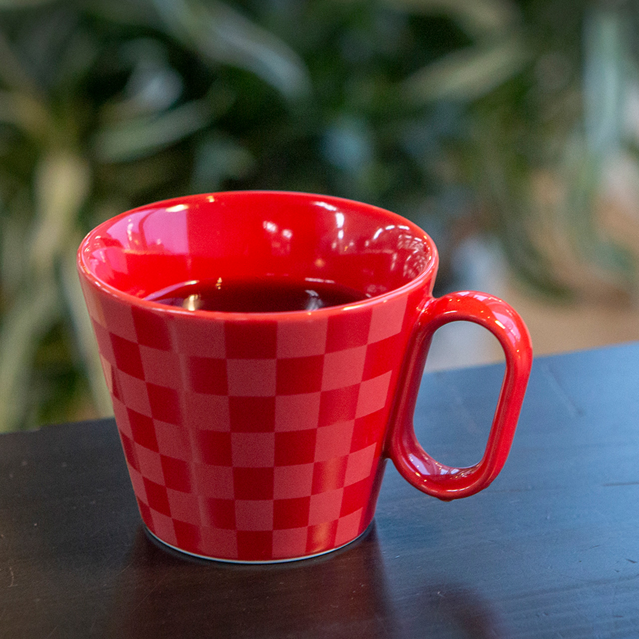 生涯を添い遂げるマグ 有田焼 レギュラー 市松 レッド ( 艶 ) マグカップ コーヒーカップ 磁器 日本製 佐賀 image number 3