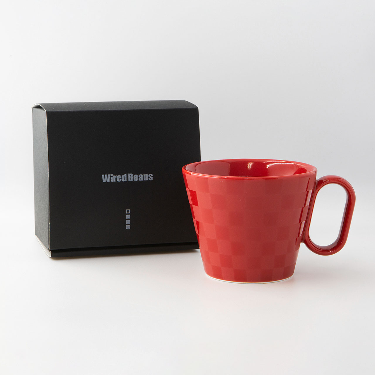 生涯を添い遂げるマグ 有田焼 レギュラー 市松 レッド ( 艶 ) マグカップ コーヒーカップ 磁器 日本製 佐賀 image number 1