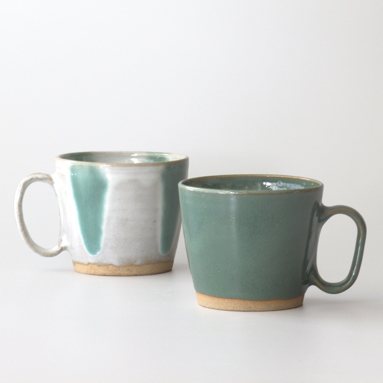 生涯を添い遂げるマグ 越中三助焼 ペアセット 緑釉・緑釉流し ギフトボックス入り ペアセット 緑釉・緑釉流し large image number 3