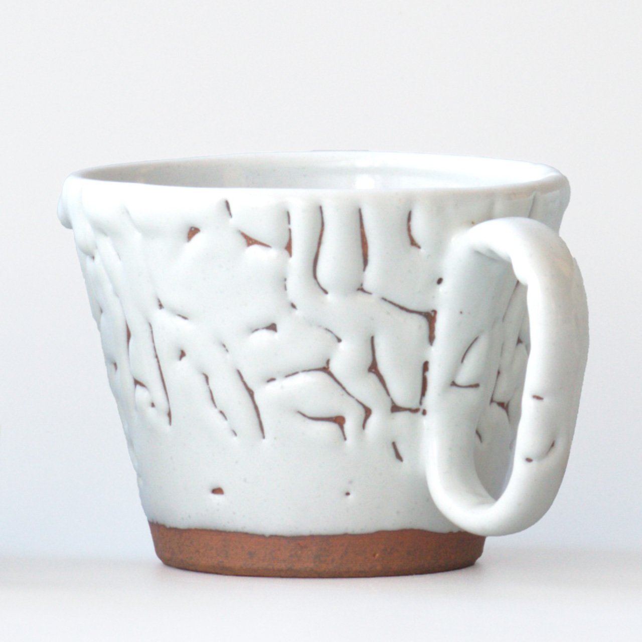 生涯を添い遂げるマグ 萩焼 光彩庵 鬼萩 白萩釉 杉箱入り  large image number 3