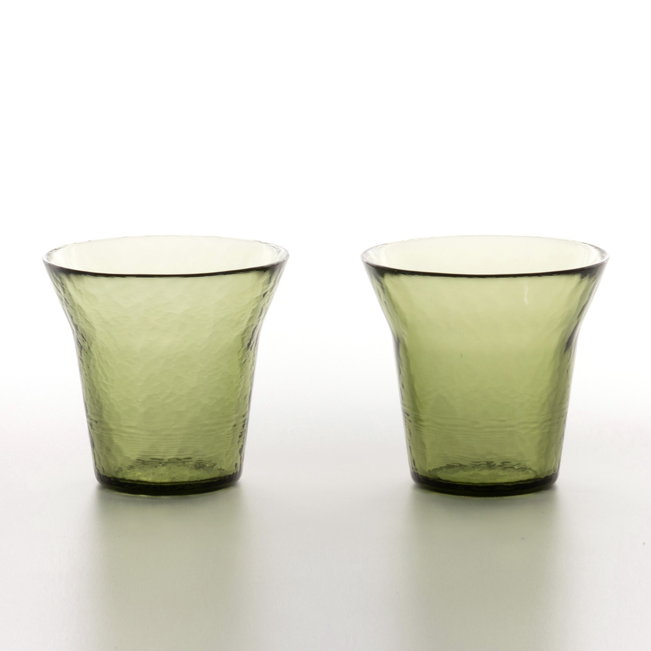 生涯を添い遂げるグラス タンブラー （津軽びいどろ） ペアセット グリーン 同色セット ギフトボックス入り