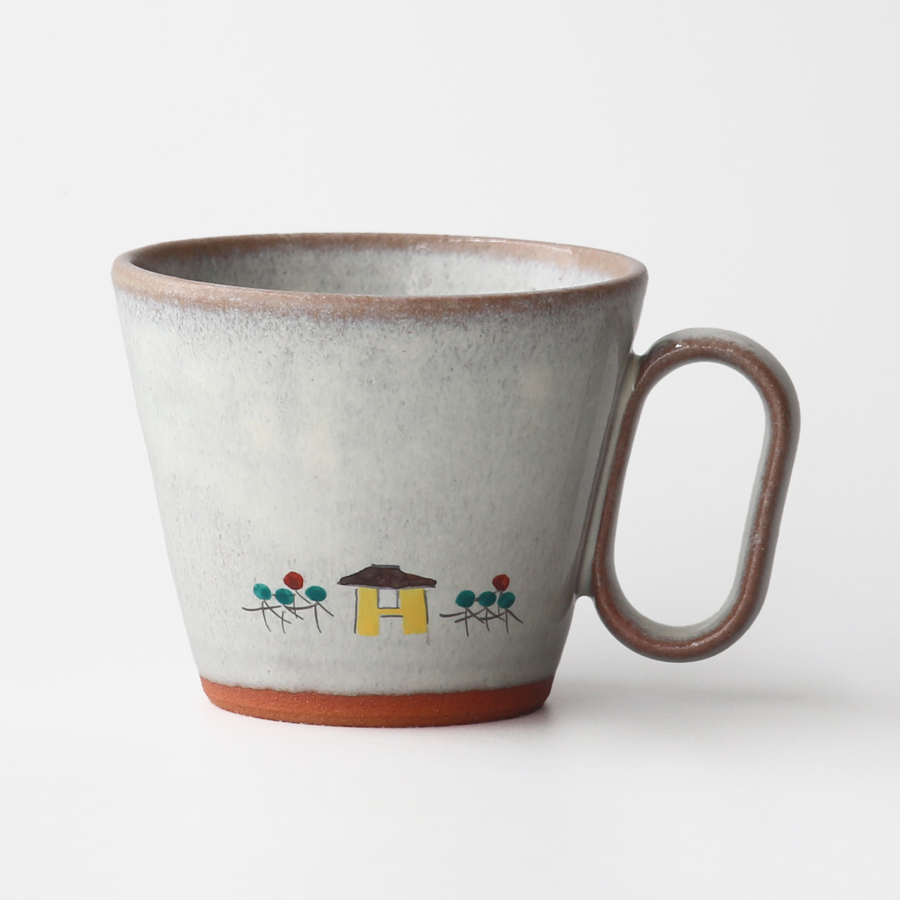 生涯を添い遂げるマグ 赤膚焼 大塩昭山窯 奈良絵 杉箱入り