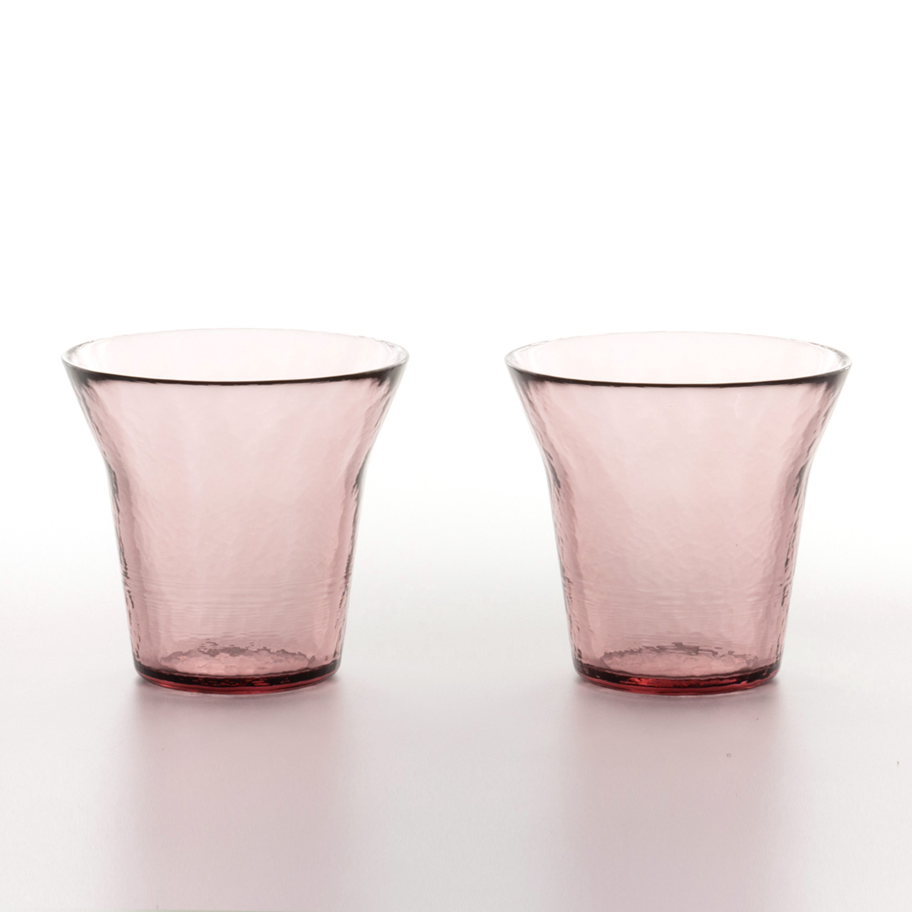 生涯を添い遂げるグラス タンブラー （津軽びいどろ） ペアセット ピンク 同色セット ギフトボックス入り