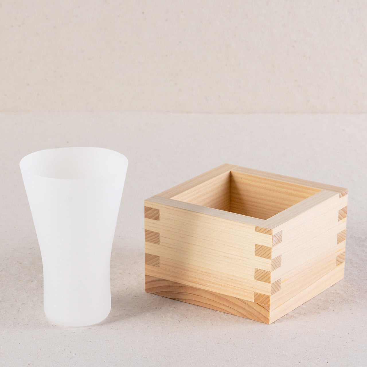 生涯を添い遂げるグラス SAKEタンブラー うす吹き フロスト・一合升セット ギフトボックス入り