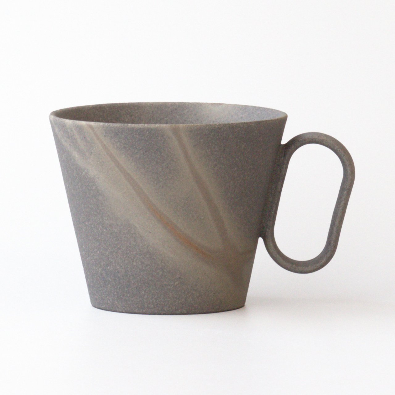 生涯を添い遂げるマグ 再生備前 三石窯 緋襷 ブラック 杉箱入り