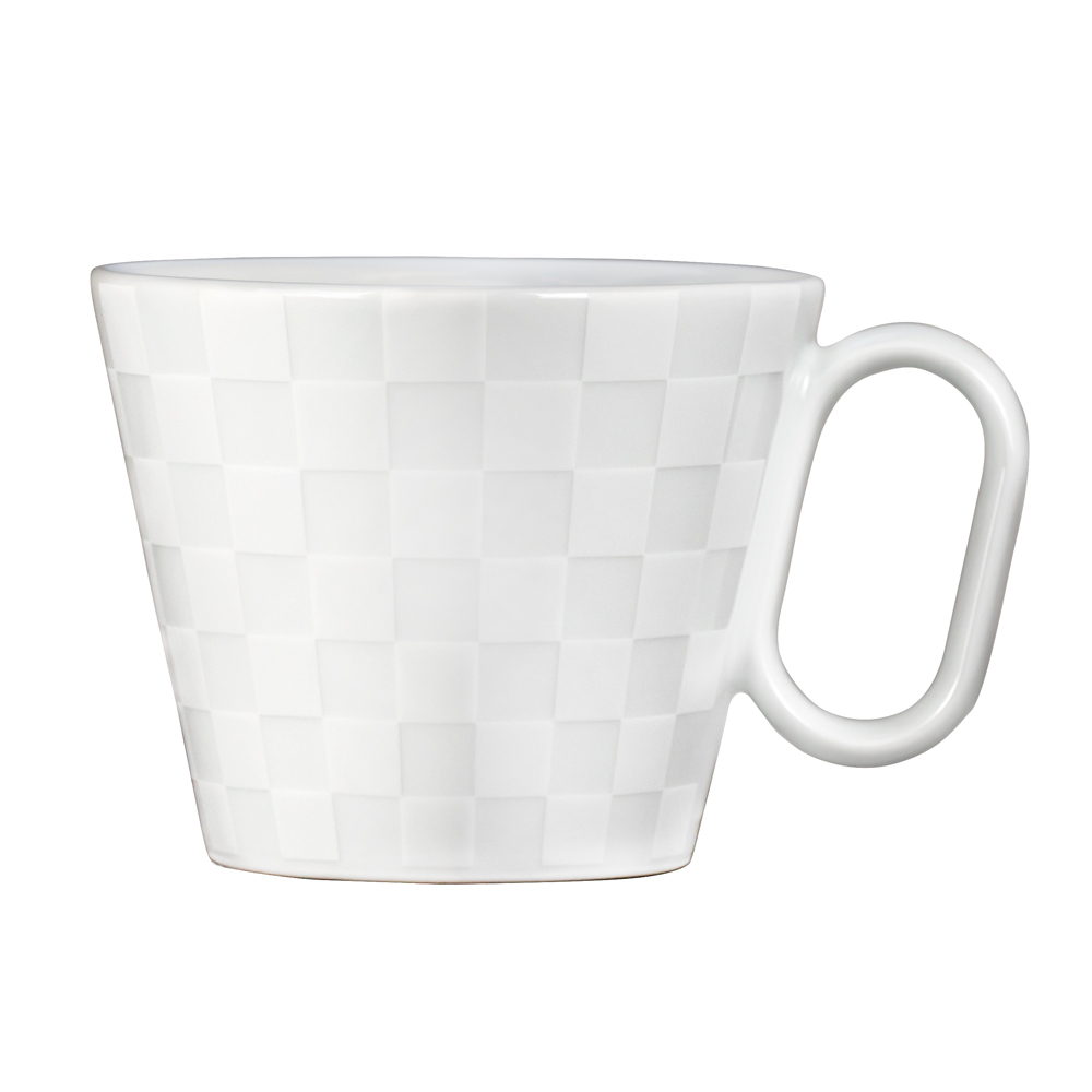 生涯を添い遂げるマグ 有田焼 レギュラー 市松 ホワイト ( 艶 ) マグカップ コーヒーカップ 磁器 日本製 佐賀 image number 7