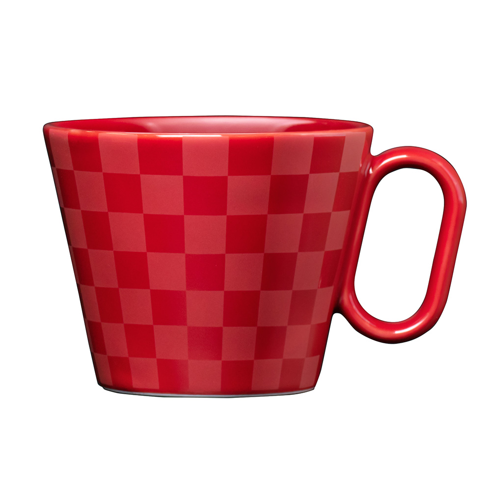 生涯を添い遂げるマグ 有田焼 レギュラー 市松 レッド ( 艶 ) マグカップ コーヒーカップ 磁器 日本製 佐賀 image number 6