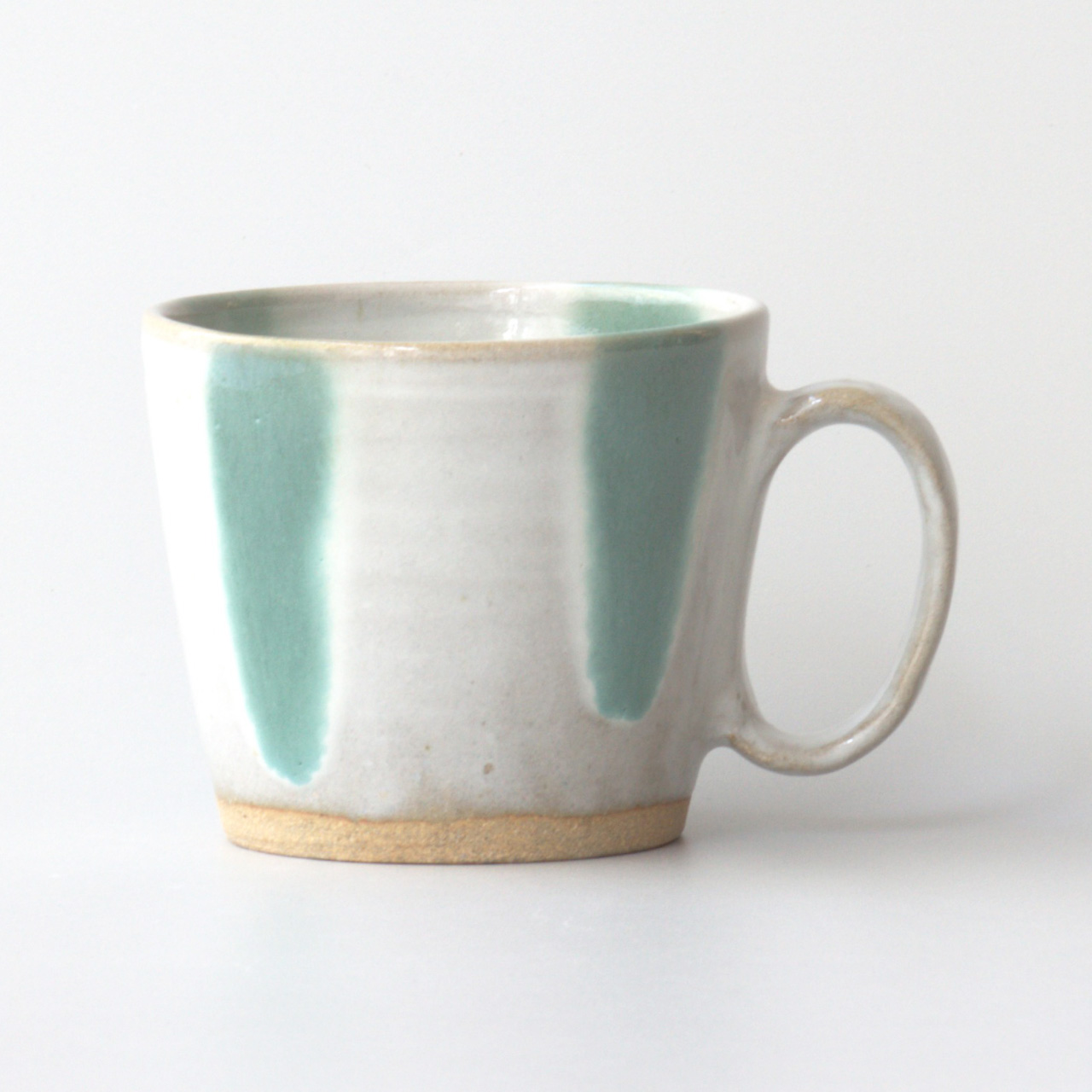 生涯を添い遂げるマグ 越中三助焼 緑釉流し 杉箱入り