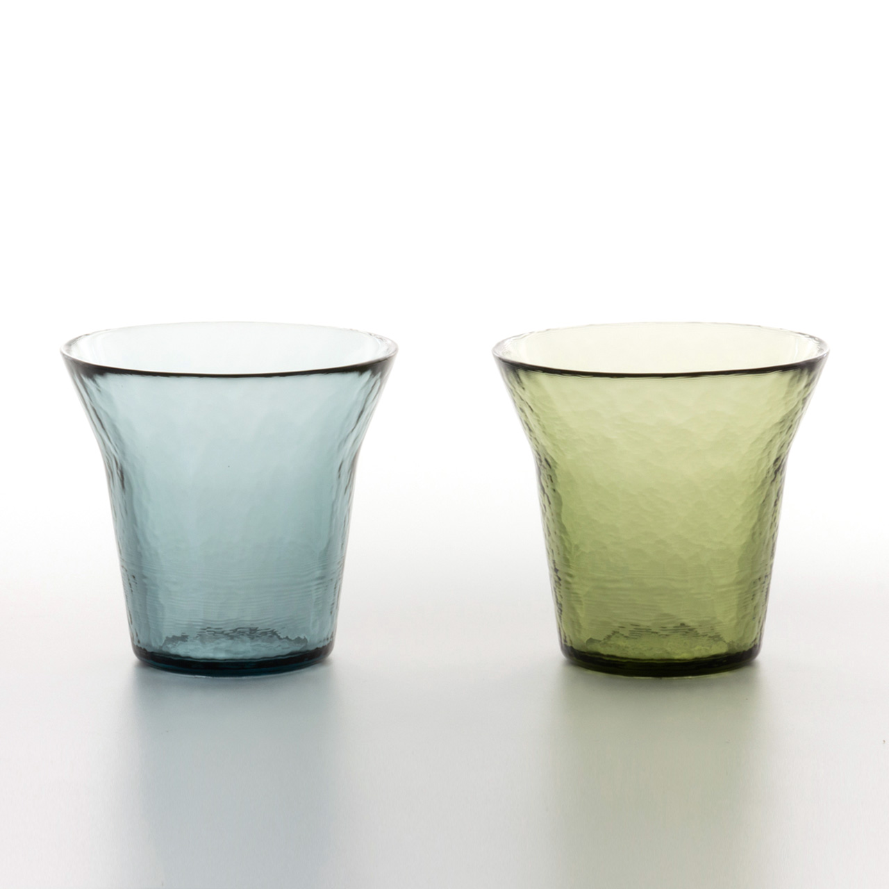 生涯を添い遂げるグラス タンブラー （津軽びいどろ） ペアセット ブルー・グリーン ギフトボックス入り