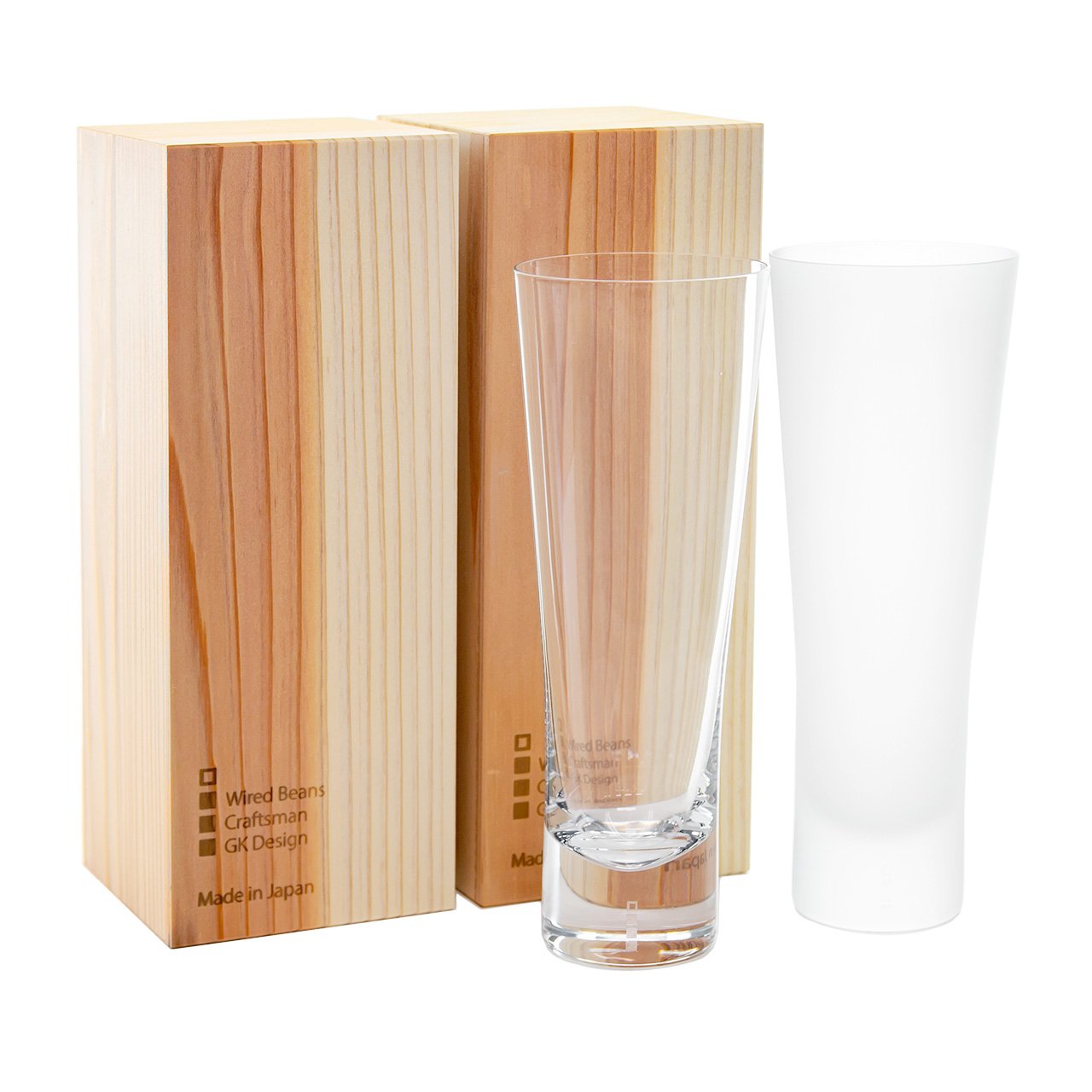 【2個セット】生涯を添い遂げるグラス ビア トランスペアレント（透明）・フロスト